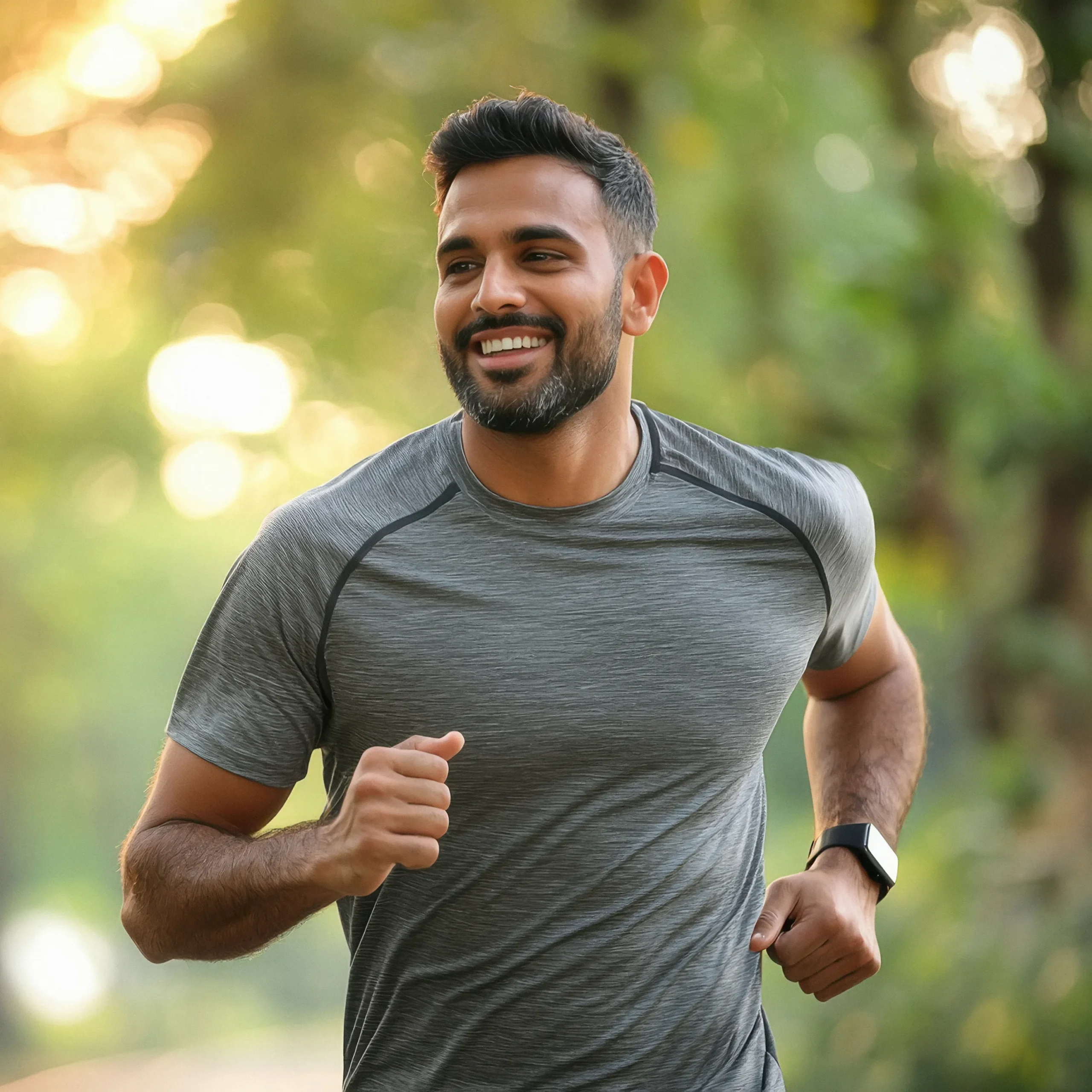 man running outside to try and get more active